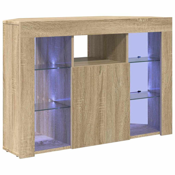 Meuble TV d'angle à LED vidaXL Chêne Sonoma 100x40x68cm Bois d'ingénierie