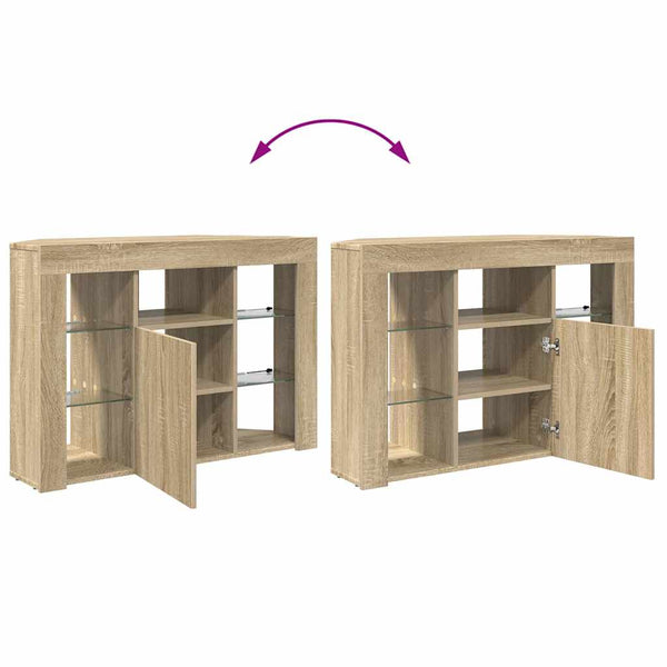 Meuble TV d'angle à LED vidaXL Chêne Sonoma 100x40x68cm Bois d'ingénierie
