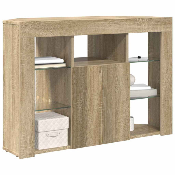 Meuble TV d'angle à LED vidaXL Chêne Sonoma 100x40x68cm Bois d'ingénierie
