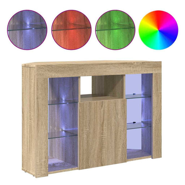 Meuble TV d'angle à LED vidaXL Chêne Sonoma 100x40x68cm Bois d'ingénierie