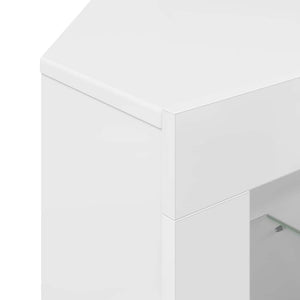 Meuble TV d'angle LED vidaXL Blanc brillant 100x40x68 cm Bois d'ingénierie
