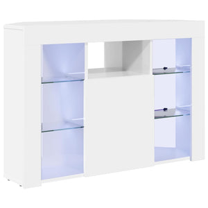 Meuble TV d'angle LED vidaXL Blanc brillant 100x40x68 cm Bois d'ingénierie