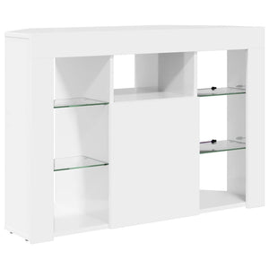 Meuble TV d'angle LED vidaXL Blanc brillant 100x40x68 cm Bois d'ingénierie