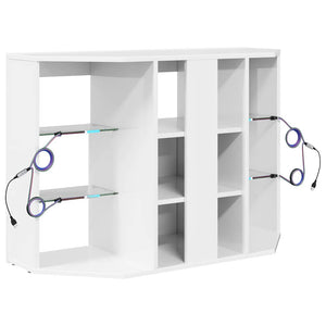 Meuble TV d'angle LED vidaXL Blanc brillant 100x40x68 cm Bois d'ingénierie