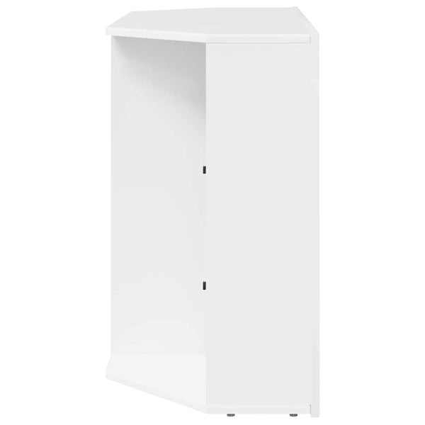 Meuble TV d'angle LED vidaXL Blanc brillant 100x40x68 cm Bois d'ingénierie