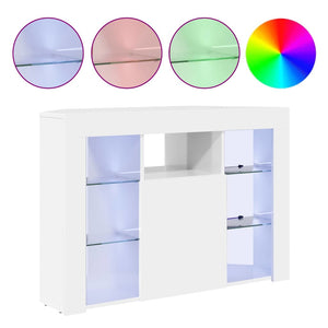 Meuble TV d'angle LED vidaXL Blanc brillant 100x40x68 cm Bois d'ingénierie