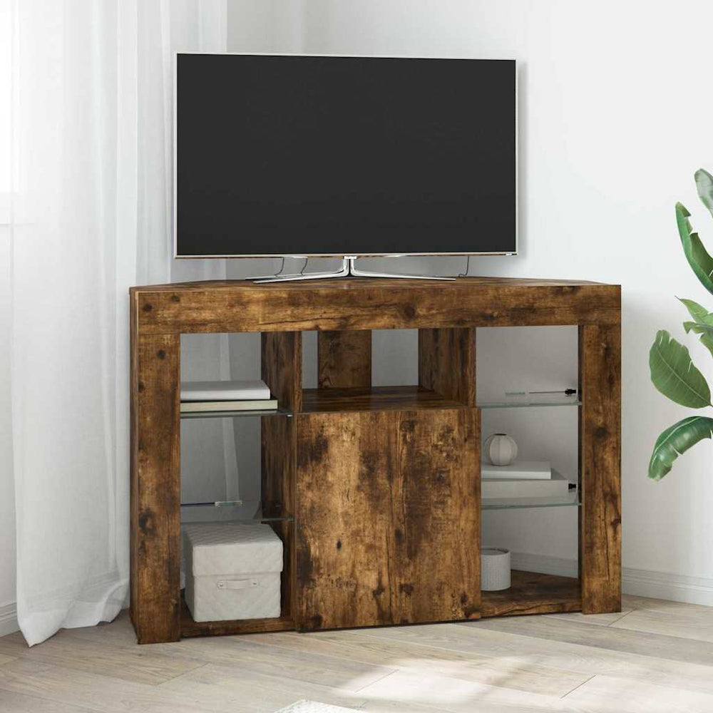 Eck LED TV-Schrank Geräucherte Eiche