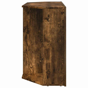 vidaXL Meuble TV d'angle à LED Chêne fumé 100x40x68 cm Bois d'ingénierie