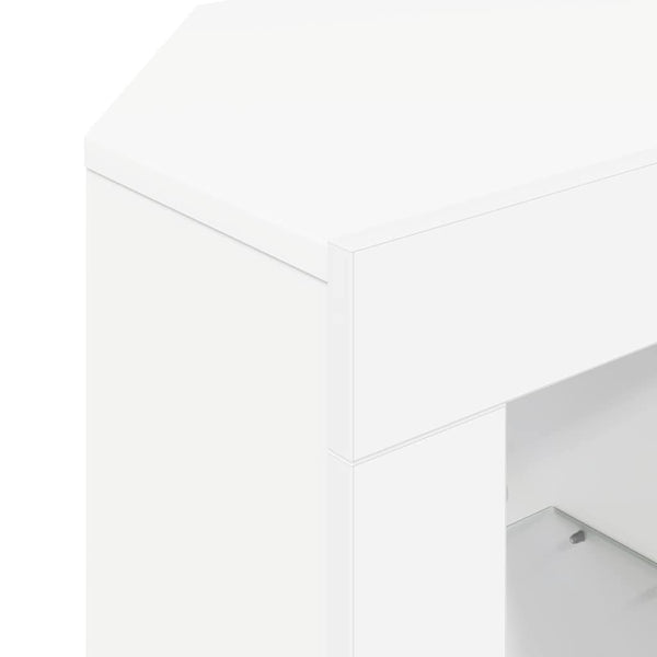 Weißer Eck LED TV-Schrank 100cm
