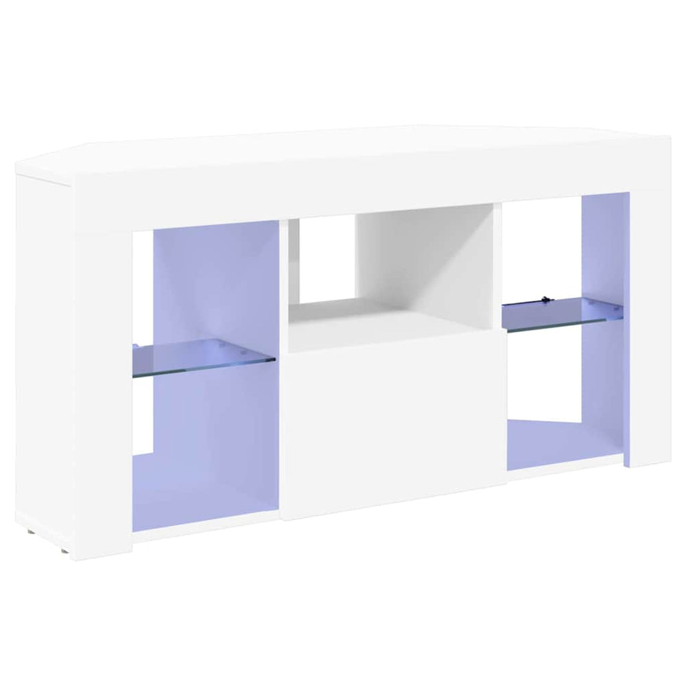 Meuble TV d'angle LED vidaXL Blanc 100 x 40 x 50 cm Bois d'ingénierie