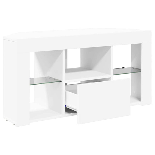 Weißer Eck LED TV-Schrank 100cm