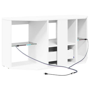 Weißer Eck LED TV-Schrank 100cm