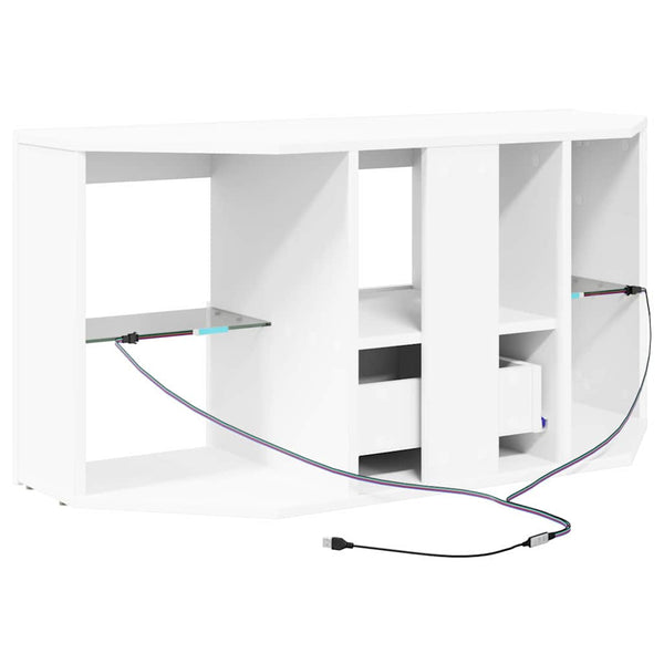 Weißer Eck LED TV-Schrank 100cm