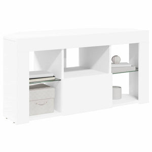 Weißer Eck LED TV-Schrank 100cm