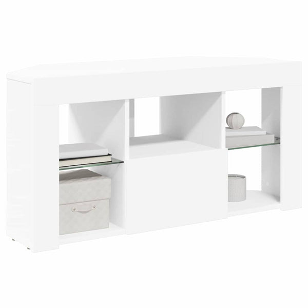 Weißer Eck LED TV-Schrank 100cm