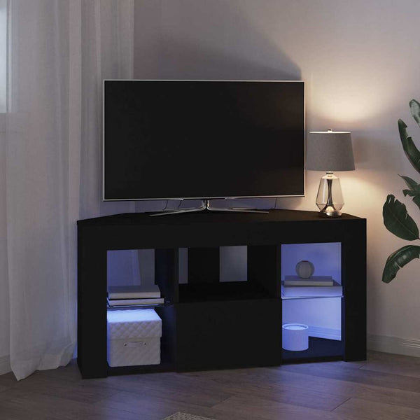 Schwarzer Eck-LED-TV-Schrank 100cm