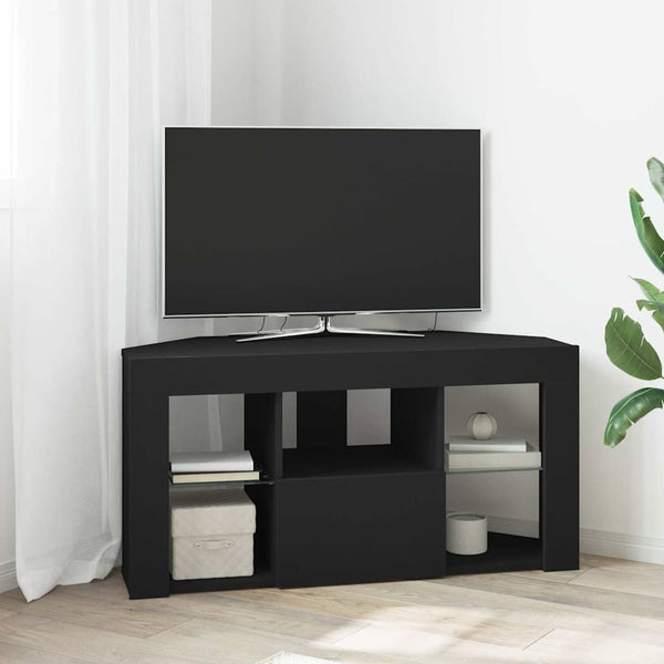 Schwarzer Eck-LED-TV-Schrank 100cm