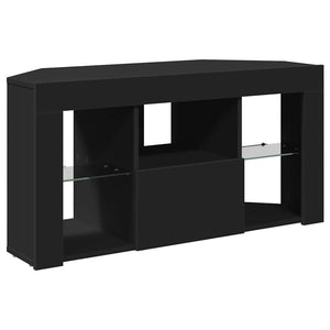 Schwarzer Eck-LED-TV-Schrank 100cm