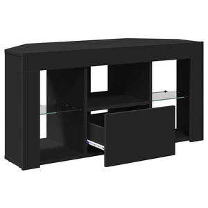 Schwarzer Eck-LED-TV-Schrank 100cm