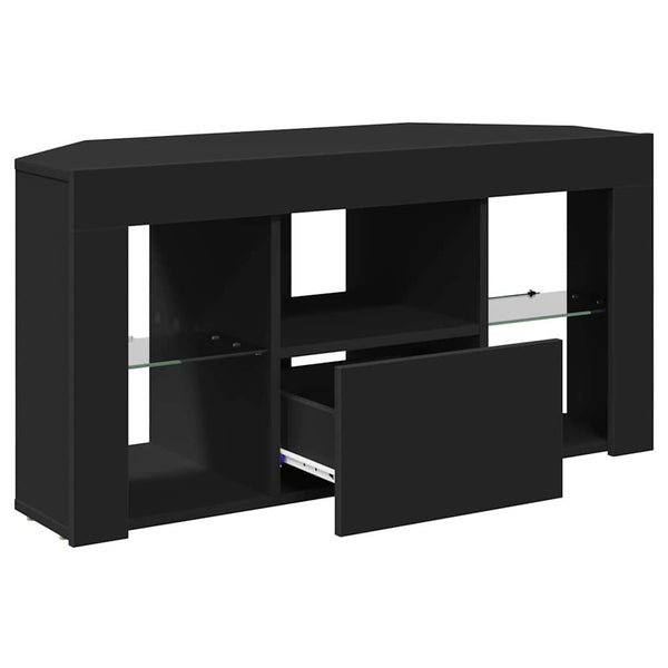 Schwarzer Eck-LED-TV-Schrank 100cm