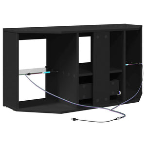 Schwarzer Eck-LED-TV-Schrank 100cm