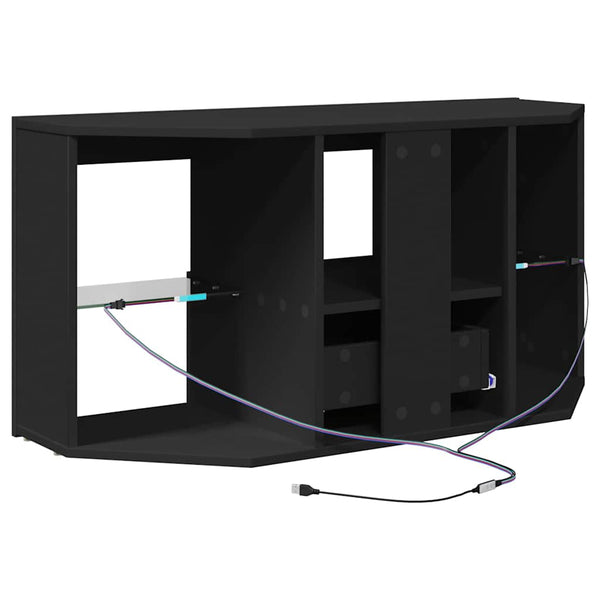 Schwarzer Eck-LED-TV-Schrank 100cm