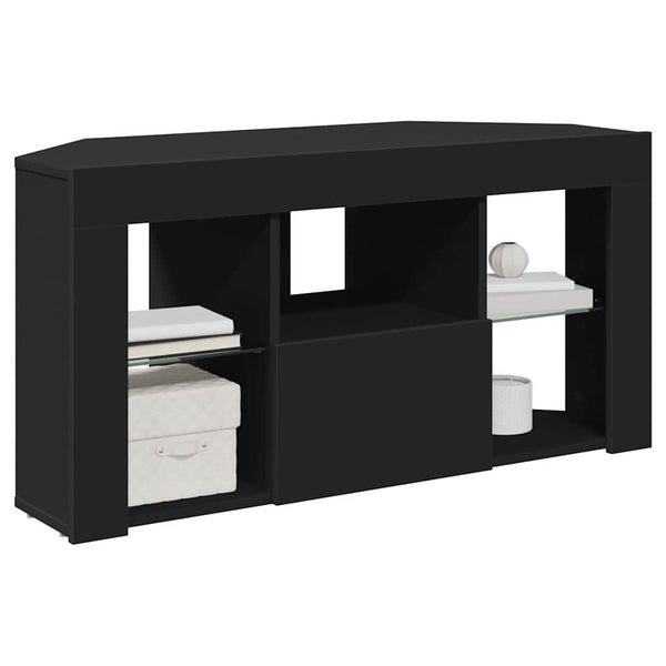 Schwarzer Eck-LED-TV-Schrank 100cm