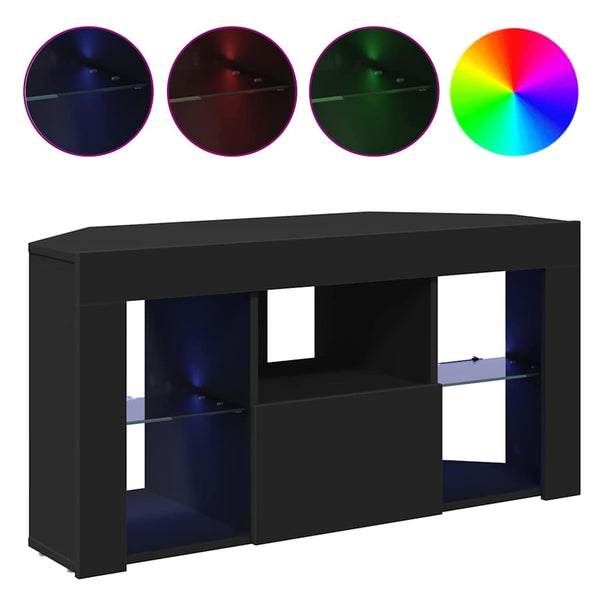 Schwarzer Eck-LED-TV-Schrank 100cm