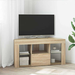 Eck-TV-Schrank mit LED Sonoma Eiche