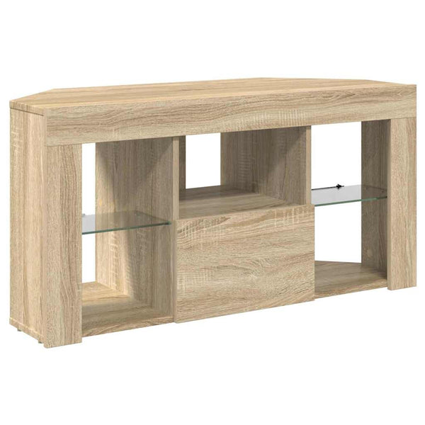 Eck-TV-Schrank mit LED Sonoma Eiche