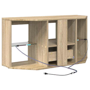 Eck-TV-Schrank mit LED Sonoma Eiche