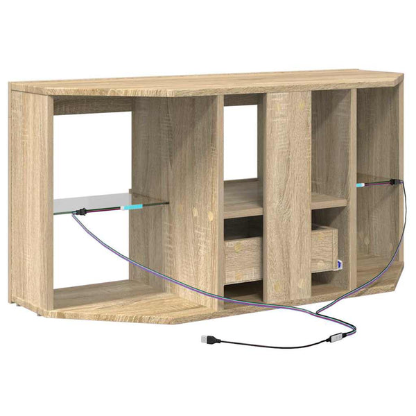 Eck-TV-Schrank mit LED Sonoma Eiche