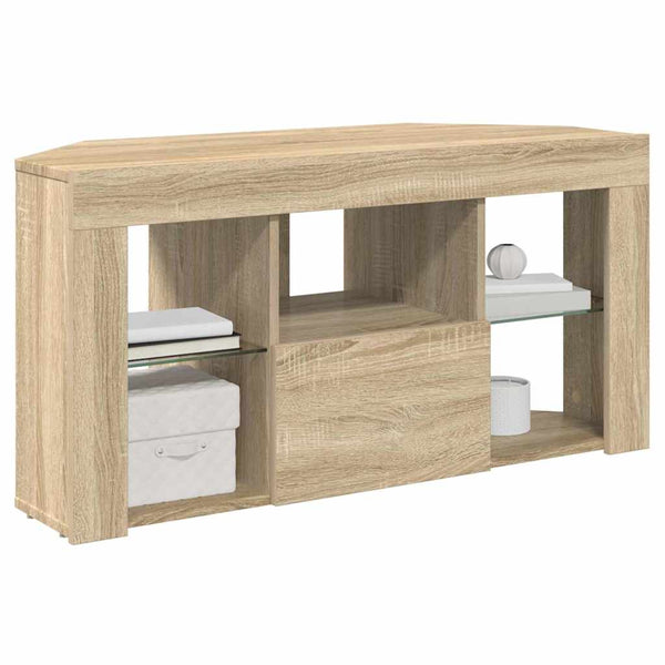 Eck-TV-Schrank mit LED Sonoma Eiche