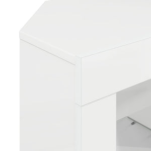 Eck LED TV-Schrank, Wandmontiert, Weiß
