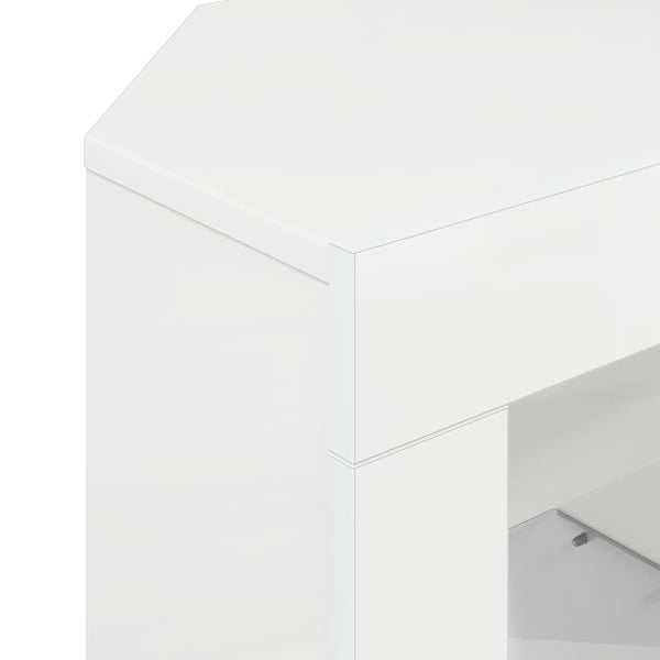 Eck LED TV-Schrank, Wandmontiert, Weiß
