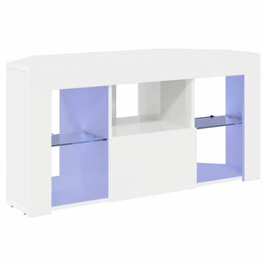 Eck LED TV-Schrank, Wandmontiert, Weiß