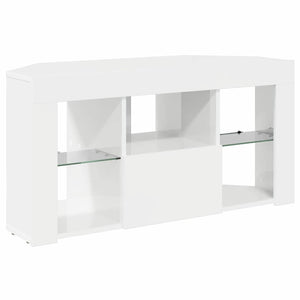 Eck LED TV-Schrank, Wandmontiert, Weiß