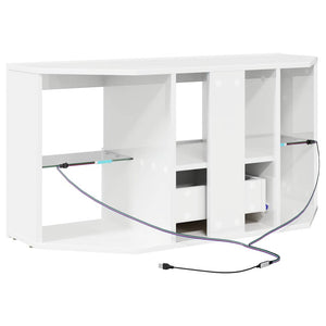 Eck LED TV-Schrank, Wandmontiert, Weiß