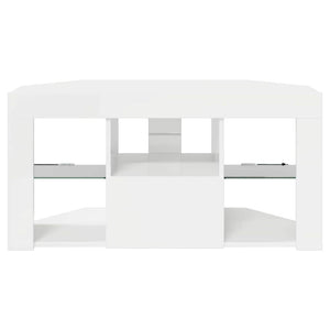 Eck LED TV-Schrank, Wandmontiert, Weiß