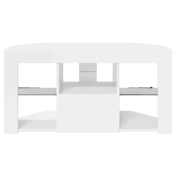 Eck LED TV-Schrank, Wandmontiert, Weiß