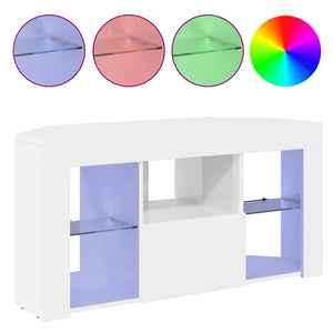 Eck LED TV-Schrank, Wandmontiert, Weiß