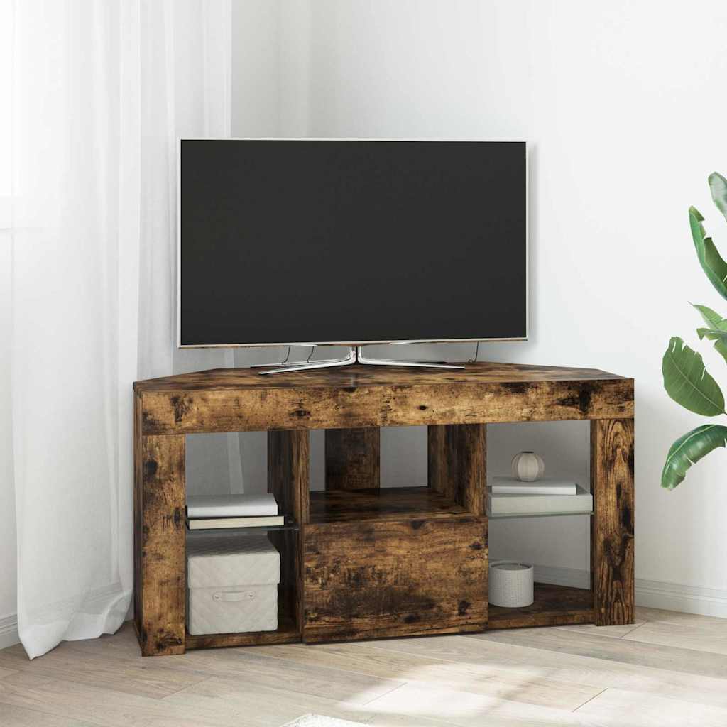 Eck-LED-TV-Schrank Geräucherte Eiche 100cm
