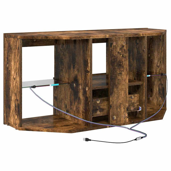 Eck-LED-TV-Schrank Geräucherte Eiche 100cm