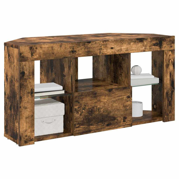 Eck-LED-TV-Schrank Geräucherte Eiche 100cm