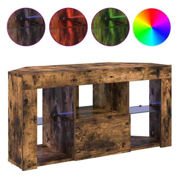 Eck-LED-TV-Schrank Geräucherte Eiche 100cm