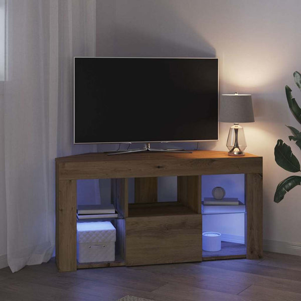 Eck-TV-Schrank mit LED Artisan Eiche 100cm