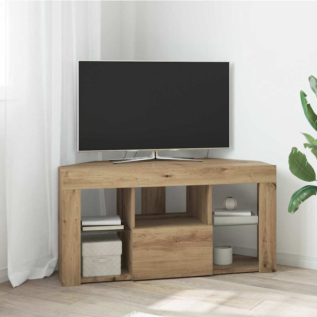 Eck-TV-Schrank mit LED Artisan Eiche 100cm