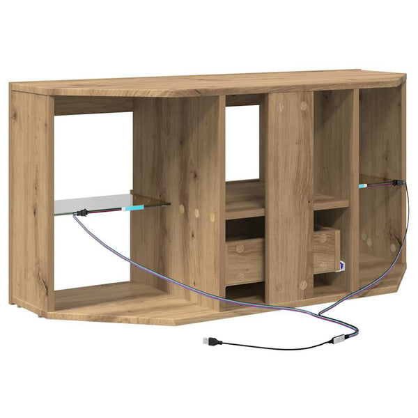 Eck-TV-Schrank mit LED Artisan Eiche 100cm
