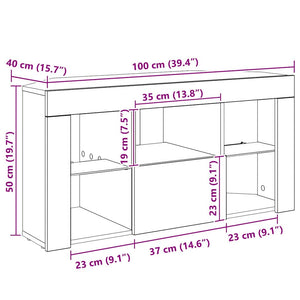Eck-TV-Schrank mit LED Artisan Eiche 100cm