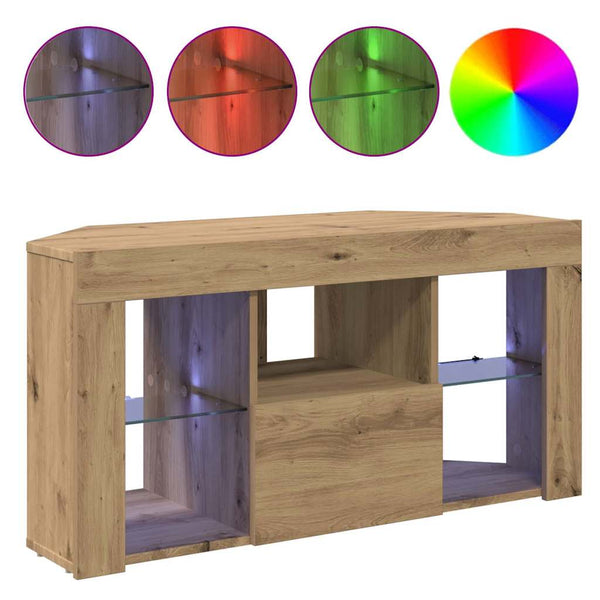Eck-TV-Schrank mit LED Artisan Eiche 100cm